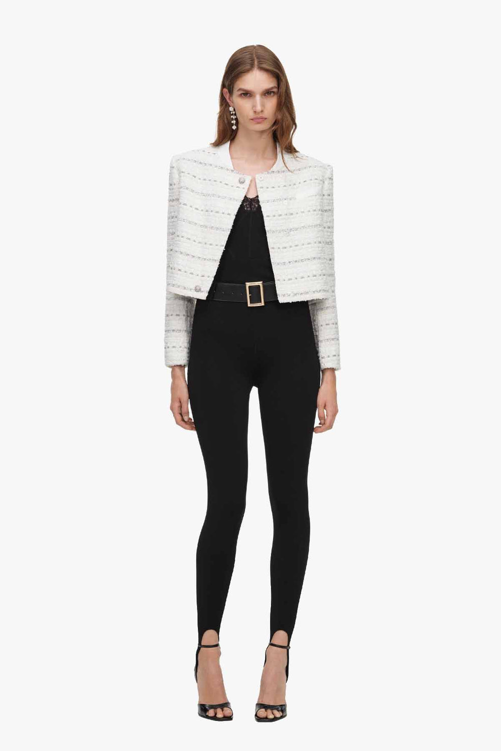 Black Knit Stirrup Leggings