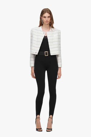 Black Knit Stirrup Leggings