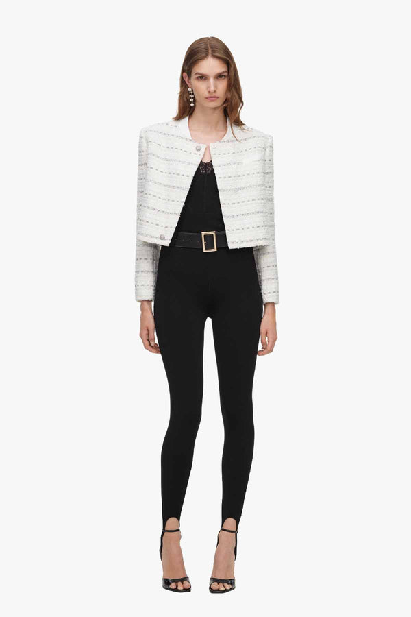 Black Knit Stirrup Leggings