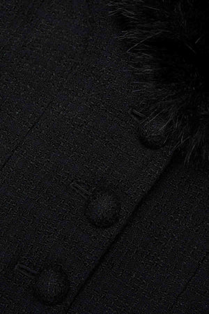 Tailored boucle fur jacket
