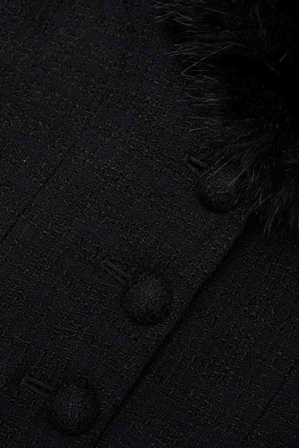 Tailored boucle fur jacket
