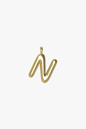 Letter charm Small N - Gold plated