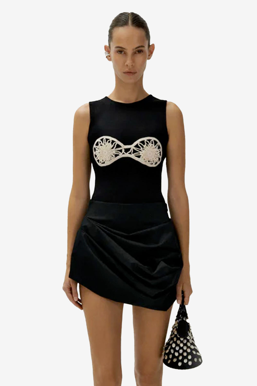 Draped Cotton Mini Skirt 07