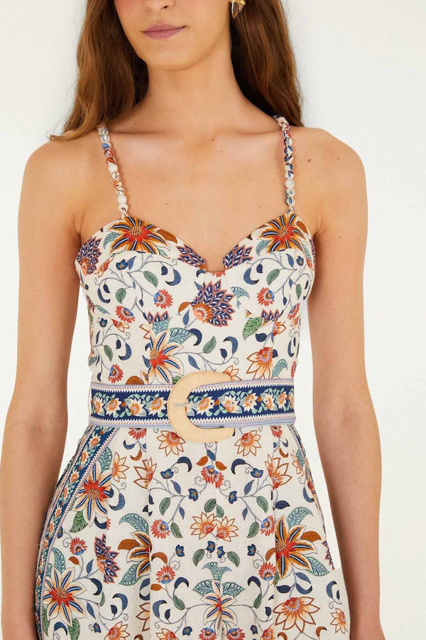 Floral Delhi Tapestry Light Pink Jumpsuit