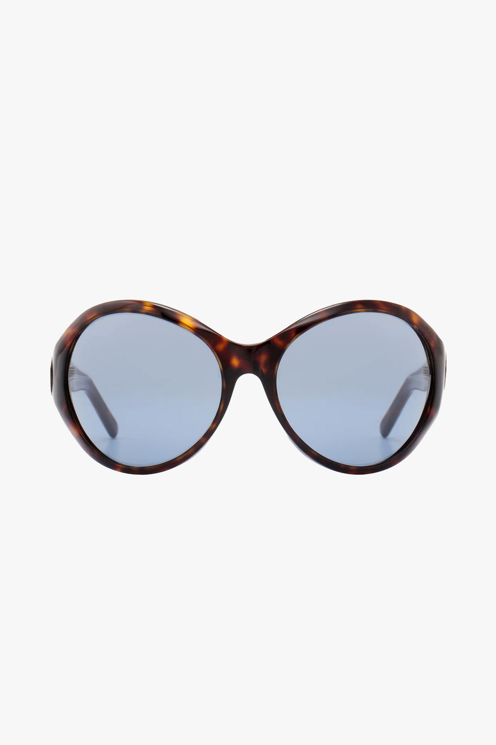 Big Round Sunglasses Tortoise Blue Lens