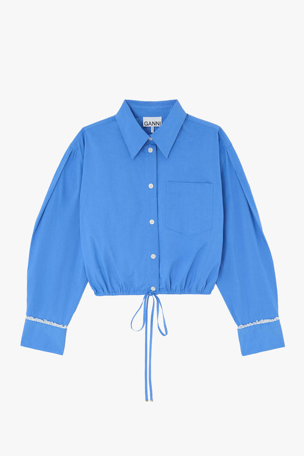Stretch Cotton Cropped Bowling Shirt