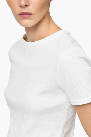 Pointelle Jersey Cap Tee