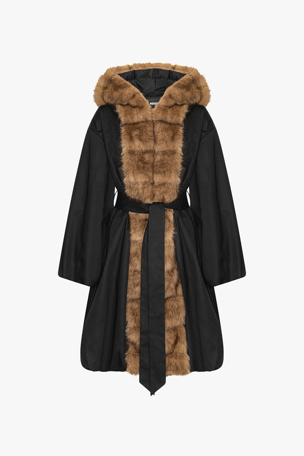 Faux Fur Collar Coat