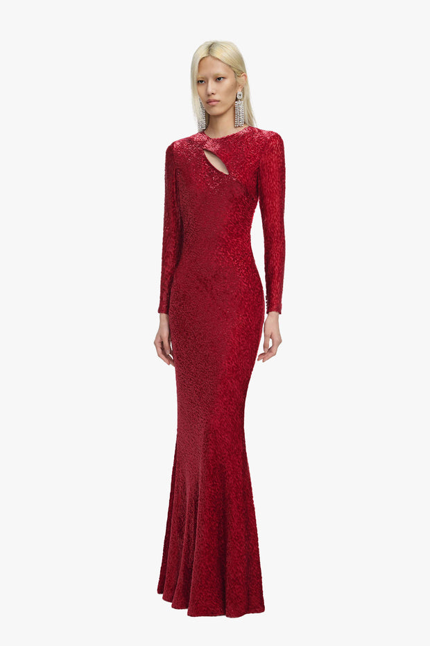Red Fil Coupe Maxi Dress