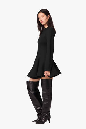 Peplum Wool Mini Dress
