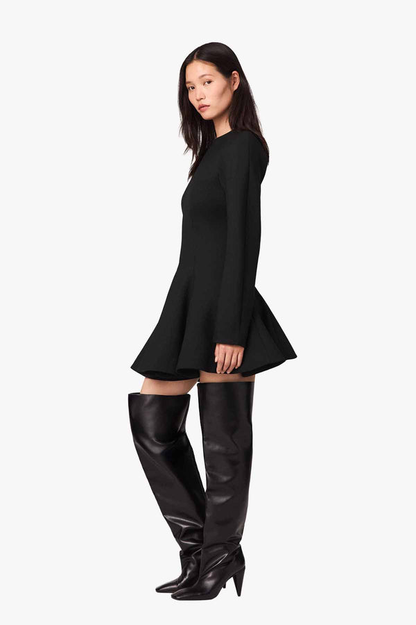 Peplum Wool Mini Dress