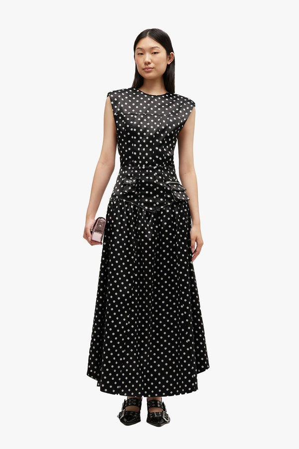 Printed Double Satin Corset Top