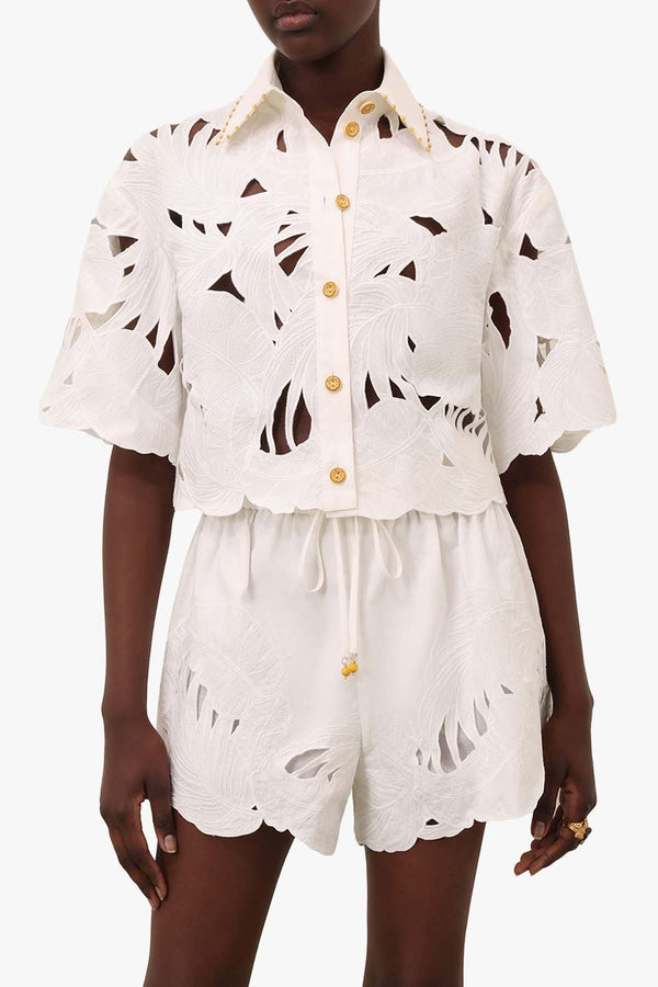 Mahon Embroidered Crop Shirt