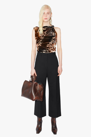 Cropped Relaxed Tailored Trousers