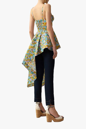 Clash Peplum Bustier Top