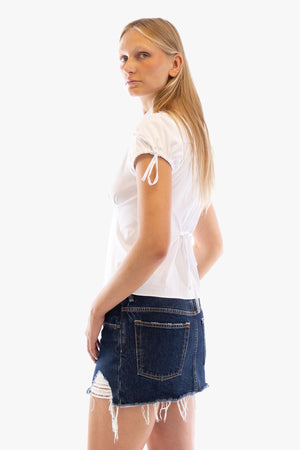 Ripped Denim Mini Skirt