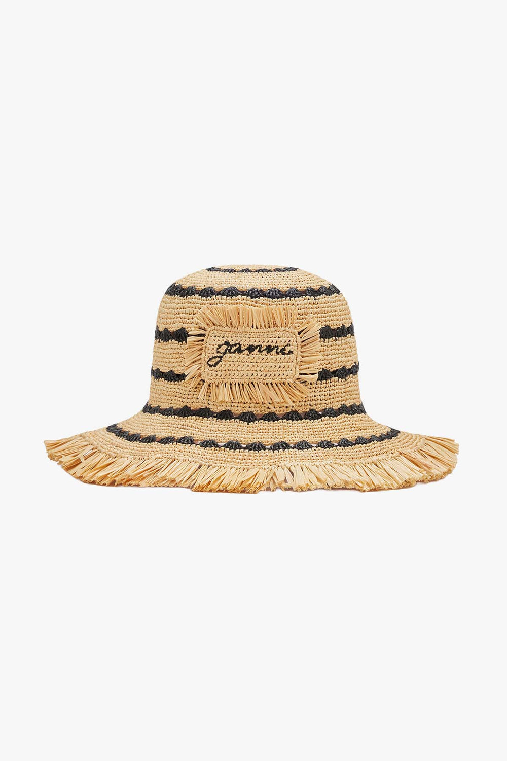 Stripe Raffia Bucket Hat
