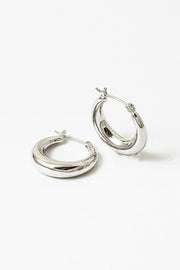 Mini Chunky Silver Hoops