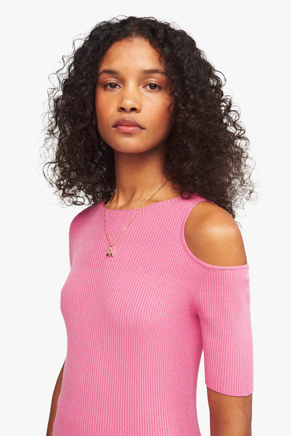 ZERO203 Ribbed Cut-Out Midi Dress