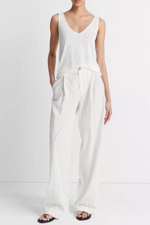 Casual Stripe Pleated Trousers