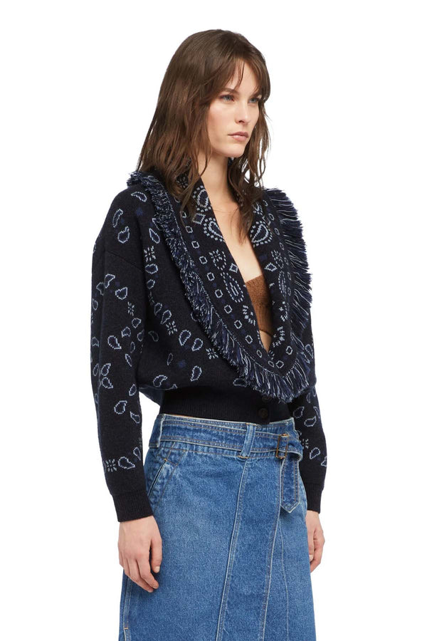Cardi-Bomber Bandana Jacquard