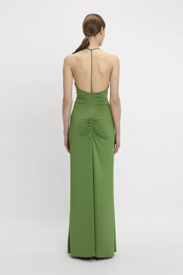 V-neck Ruched Cami Gown