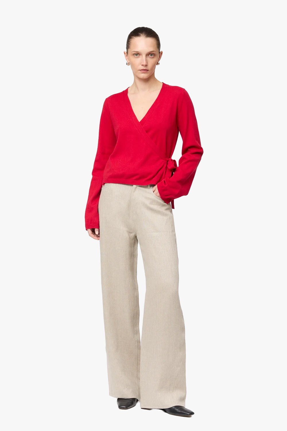 Cotton Cashmere Wrap cardigan