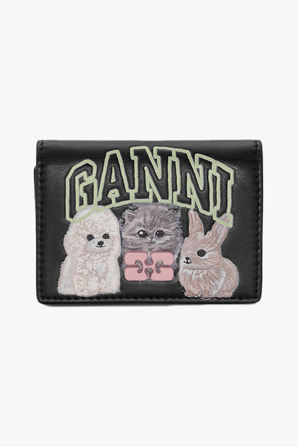 Ganni Bou Card Hoder With Flap Animals