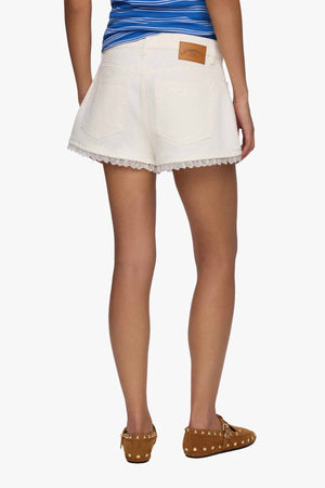 White Denim Mini Shorts