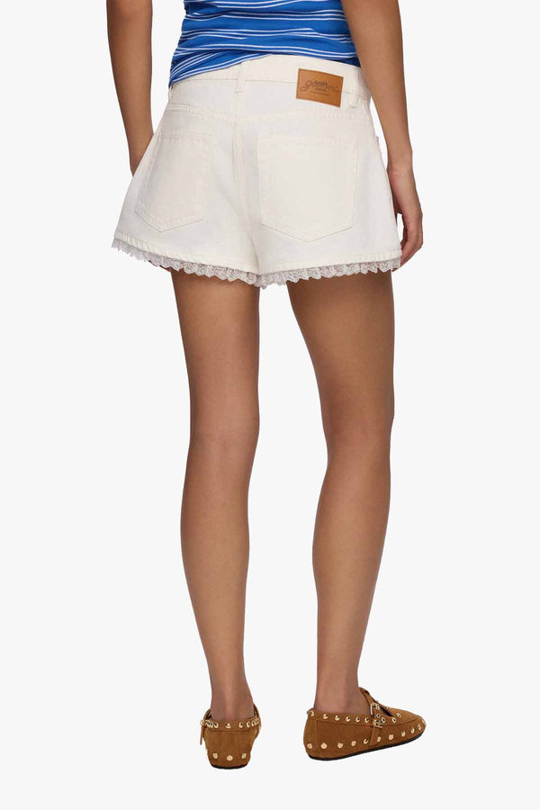 White Denim Mini Shorts