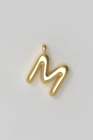 Letter charm Large M - gold plated