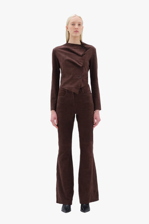 Flared Suede Pants