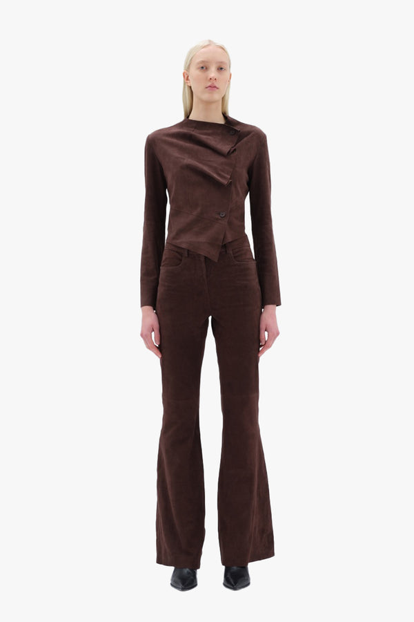 Flared Suede Pants