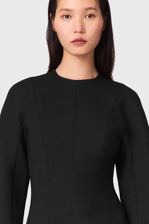 Peplum Wool Mini Dress