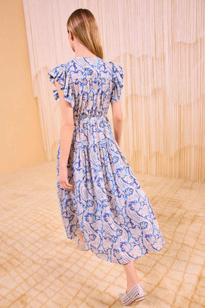 Kairi Flutter Sleeve Midi Dress