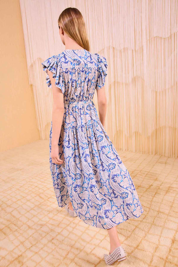 Kairi Flutter Sleeve Midi Dress