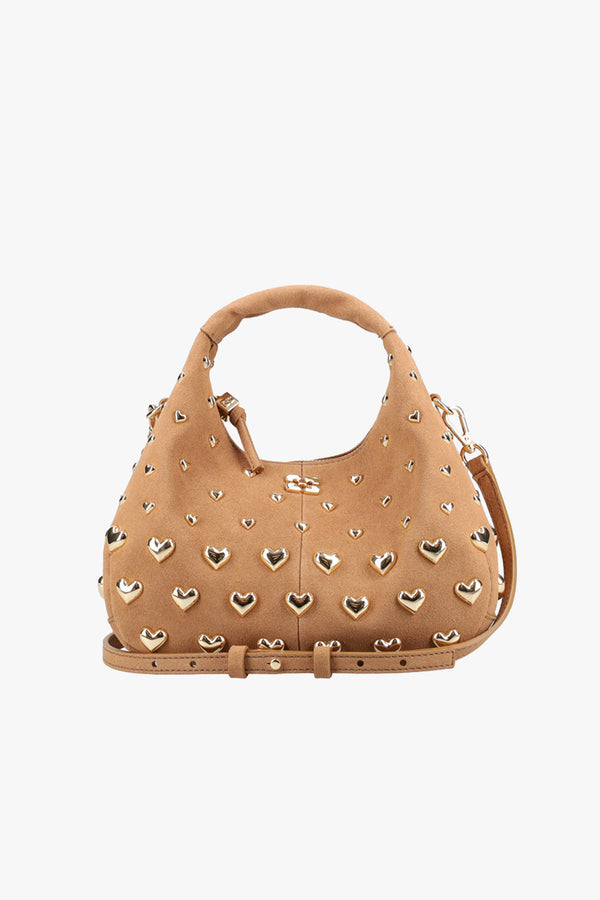 Hobo Mini Heart Stud Recycled Suede Pelinova