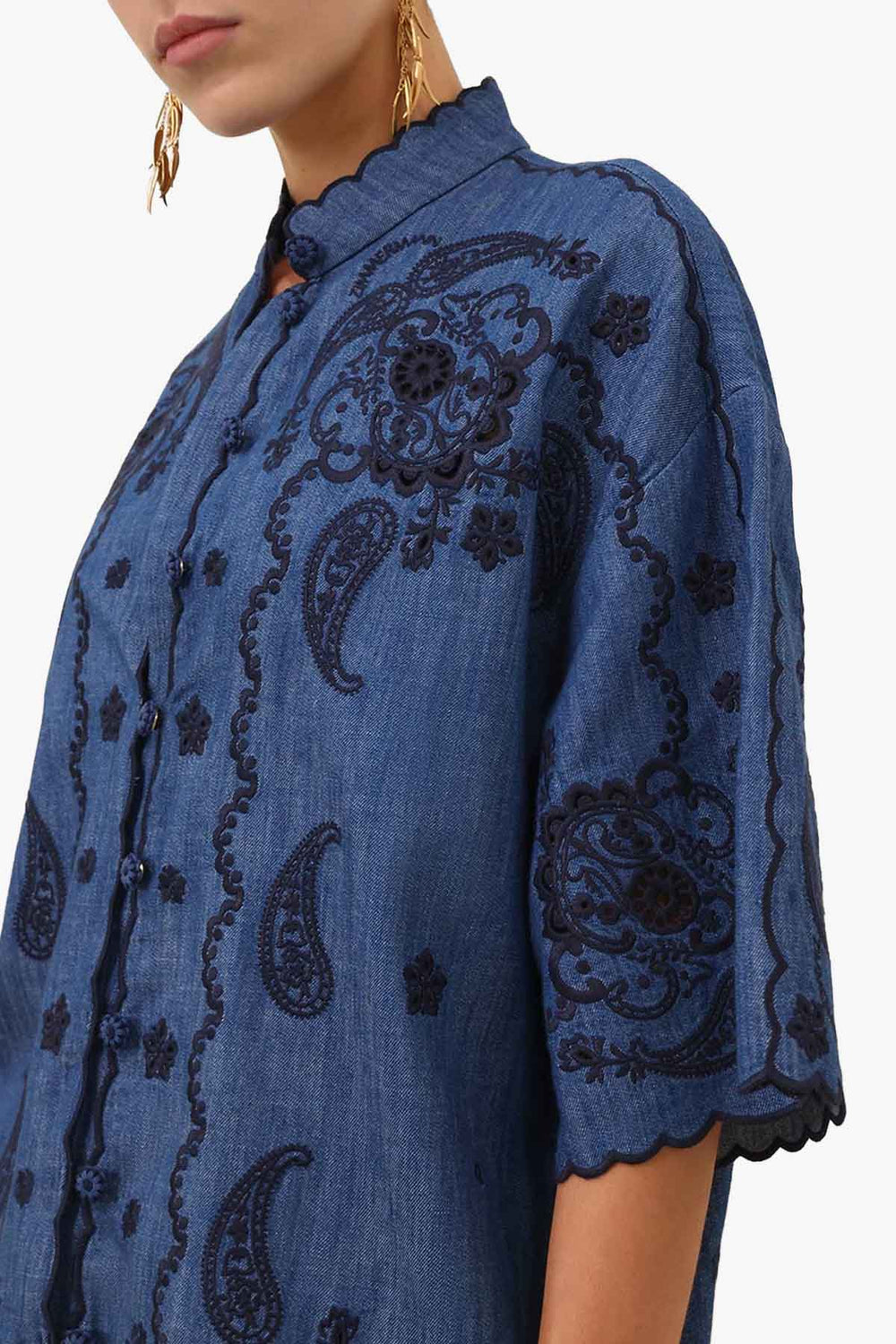 Aster Embroidered Denim Shirt
