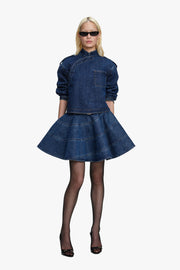 Flared Denim Mini Skirt