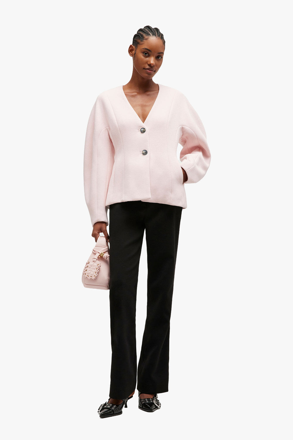 Peacoat Wool Fitted Blazer