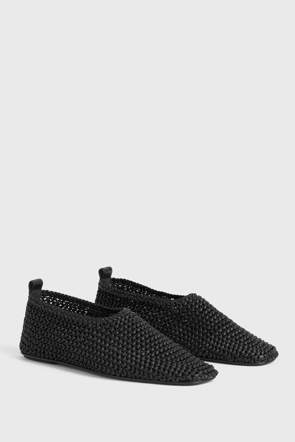 Woven Leather Ballerinas