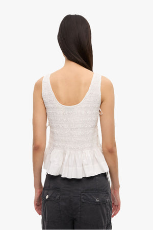 Cotton Poplin Smock Tie String Top