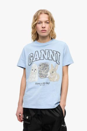 Basic Cotton Jersey Animals Relaxed T-shirt