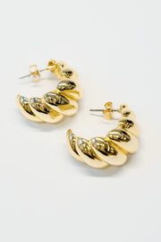 Small Chunky Gold Swirl Hoops