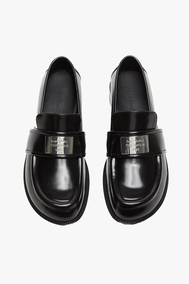 Leather Logo Detail Loafers