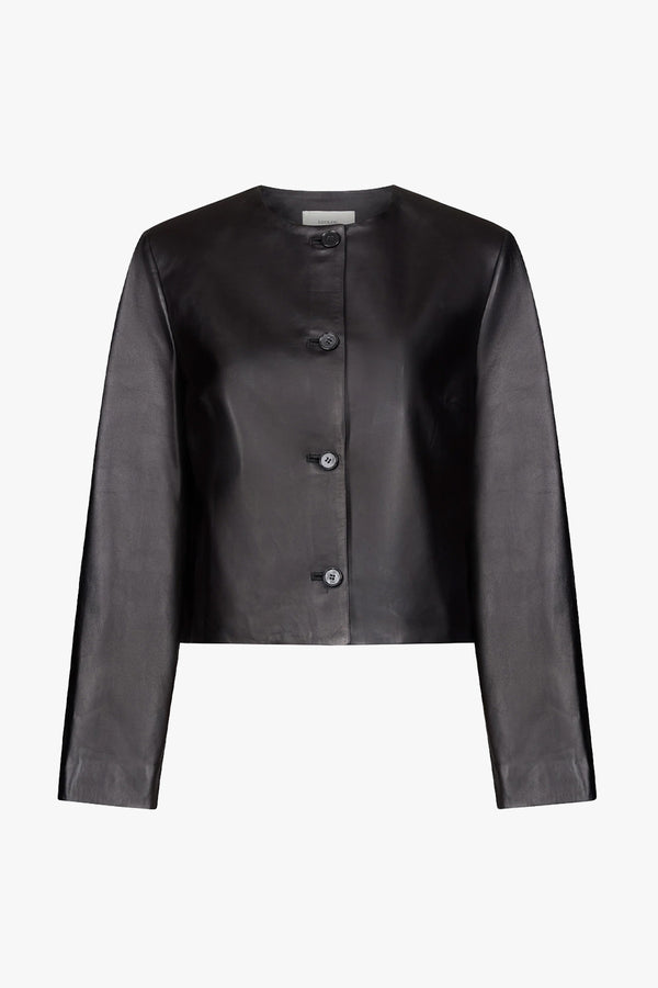 Raho Cropped Leather Jacket