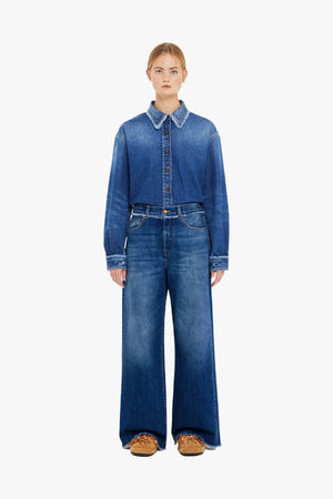 Fringed Relaxed Denim Pants