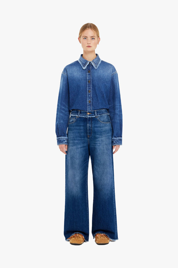 Fringed Relaxed Denim Pants