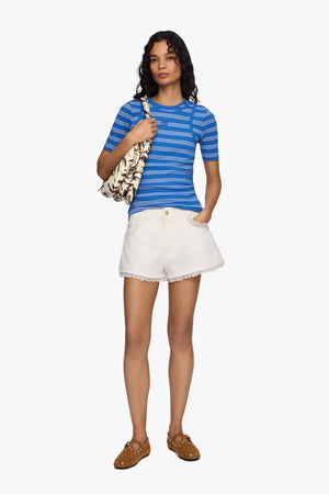 White Denim Mini Shorts