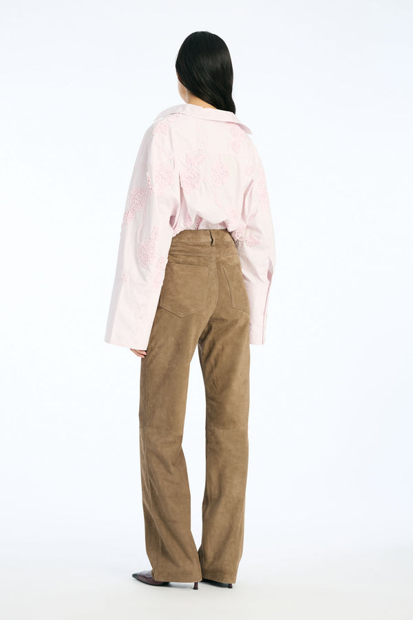 Straight Suede Pants